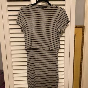 Grey and black striped dress